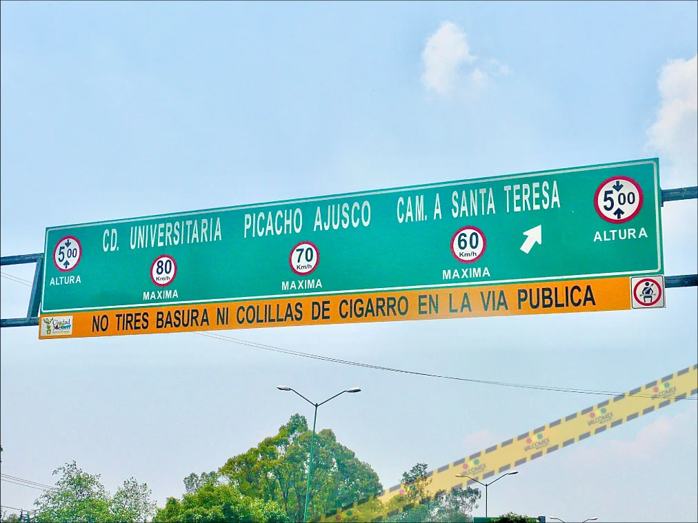 Señalamiento vertical bajo y elevado
